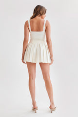 Hailey Slinky Long Line Sweetheart Top - Ivory