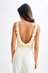 Willow Mother Of Pearl Halter Top - Pearl