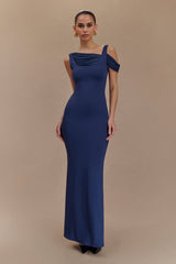 Janette Recycled Nylon And Mesh Sleeveless Maxi Dress - Navy