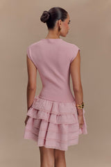Maeve Ruffle Knit Mini Dress - Dusty Pink