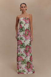 Ella Strapless Chiffon Maxi Dress - Sonia Rose Print