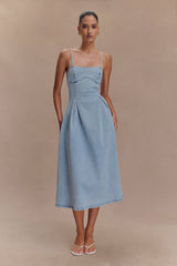 Harlyn Denim Midi Dress - Light Blue
