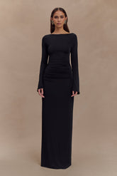 Vienna Slinky Cut Out Maxi Dress - Black