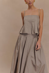 Mae Cotton Top - Pebble Brown