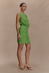 Oria Chiffon Mini Dress - Green