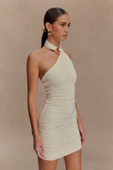 Mariposa Slinky Halter Mini Dress - Ivory