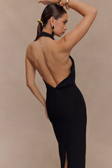 Mierah Halter Midi Dress - Black