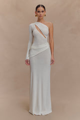 Alexius One Shoulder Knit Maxi Dress - Ivory