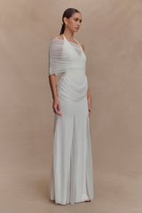 Gabrielle Slinky And Mesh Maxi Dress - White