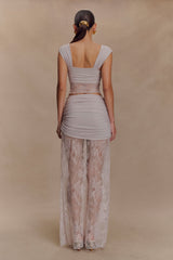 Guinevere Lace And Mesh Top - Lilac