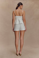 Janayia Cotton Beaded Top - White