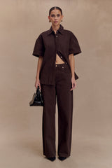 Mannon Mid Rise Denim Jeans - Chocolate