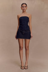 Julienne Denim Mini Skirt - Washed Indigo Blue