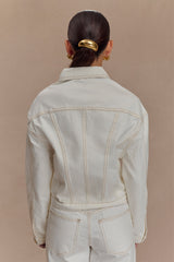 Kirra Cinched Denim Jacket - White
