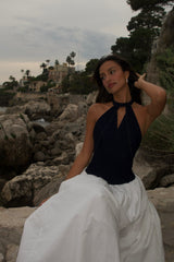 Ashwin Denim Cotton Midi Dress - Indigo Blue