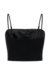 Grace Suiting Crop Top - Black