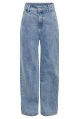 Roxy Wide Leg High Waist Denim Jeans - Mid Blue
