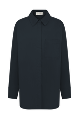 Campbell Cotton Oversized Shirt - Navy