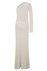 Alexius One Shoulder Knit Maxi Dress - Ivory