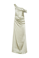 Dalia Off Shoulder Satin Maxi Dress - Sage