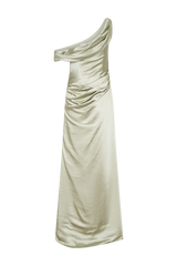 Dalia Off Shoulder Satin Maxi Dress - Sage