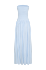 Maureen Cotton Shirring Maxi Dress - Powder Blue