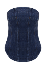 Monte Strapless Diamante Denim Corset - Midnight Blue