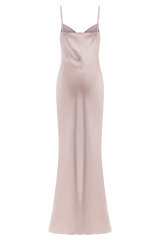 Lilly Sweetheart Satin Maxi Dress - Soft Pink