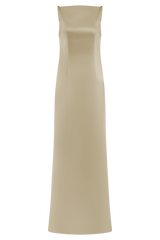 Violet Sleeveless Satin Maxi Dress - Blush Gold