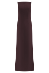 Violet Sleeveless Satin Maxi Dress - Dark Chocolate