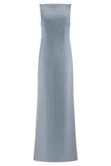 Violet Sleeveless Satin Maxi Dress - Frosted Blue