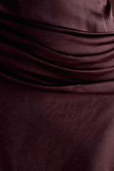 Jasmine Strapless Satin Maxi Dress - Dark Chocolate