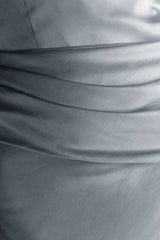 Jasmine Strapless Satin Maxi Dress - Frosted Blue