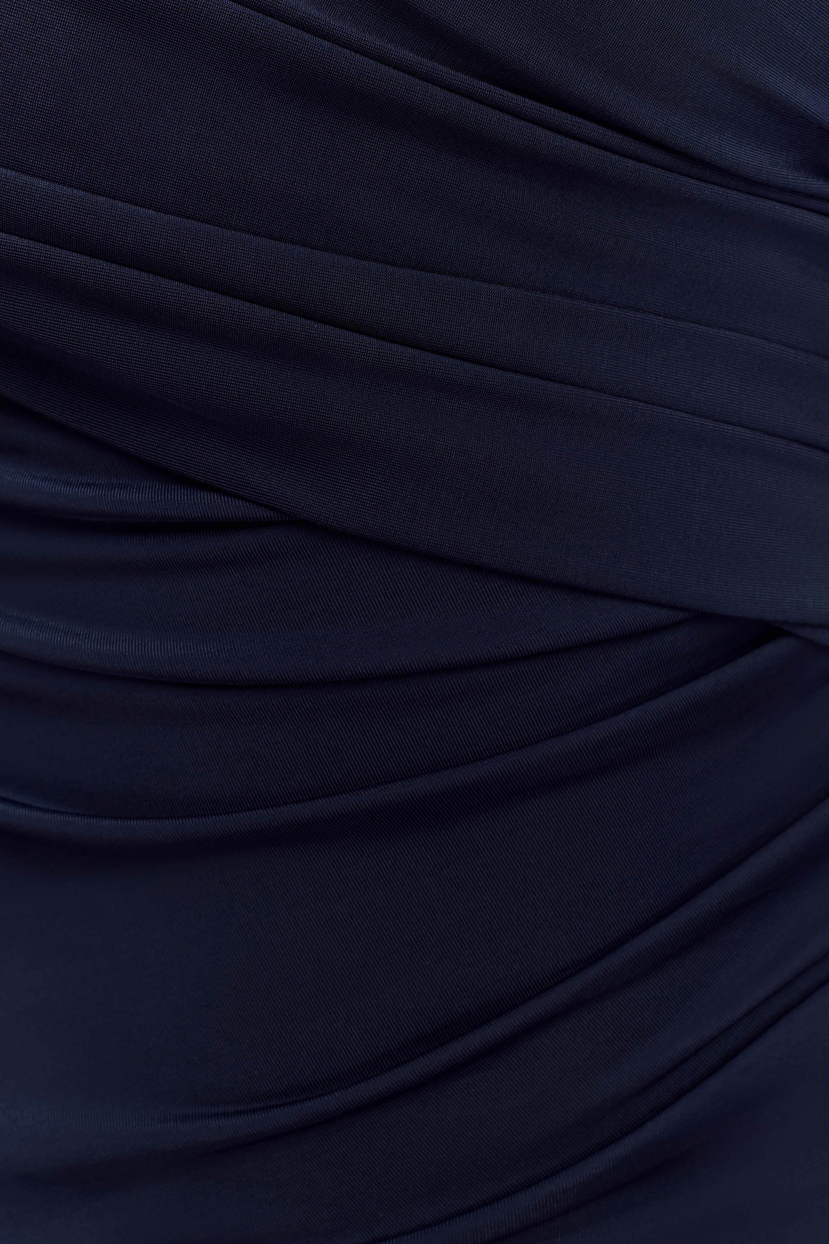 Therese Off Shoulder Ruched Maxi Dress - Navy