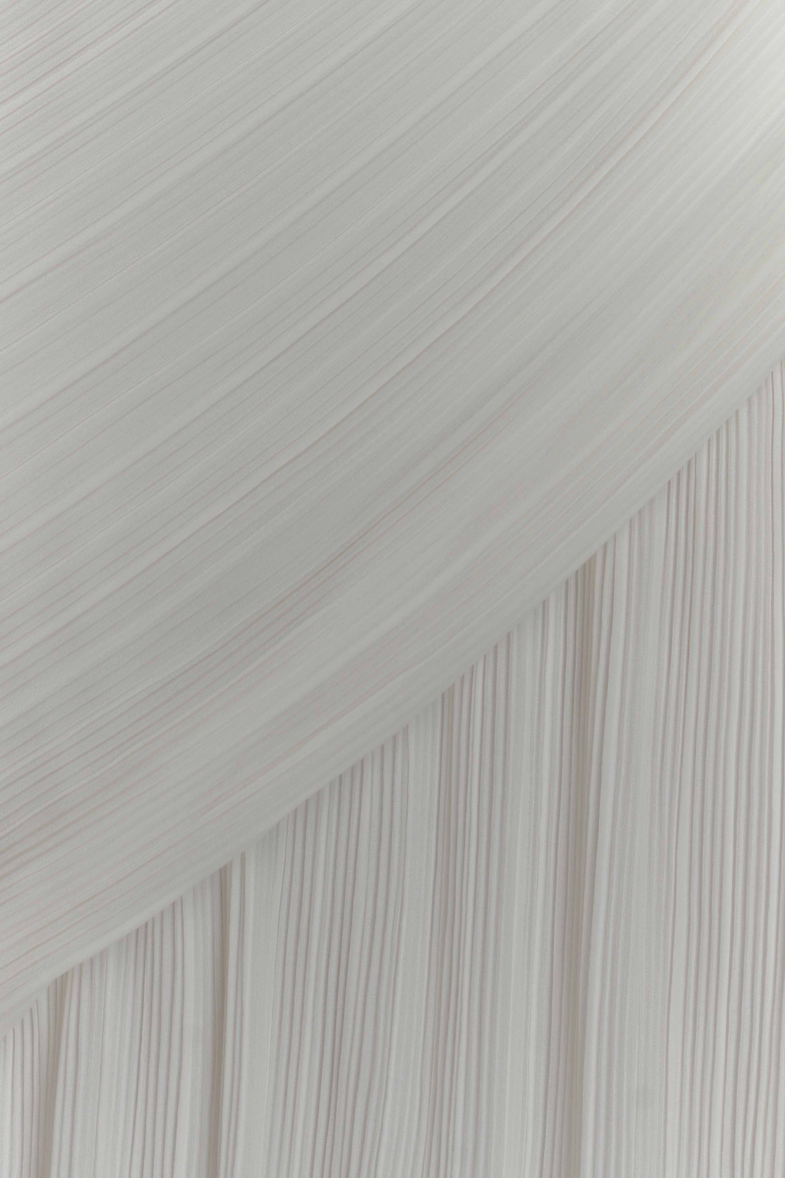 Tamara Shirred Chiffon Midi Dress - White