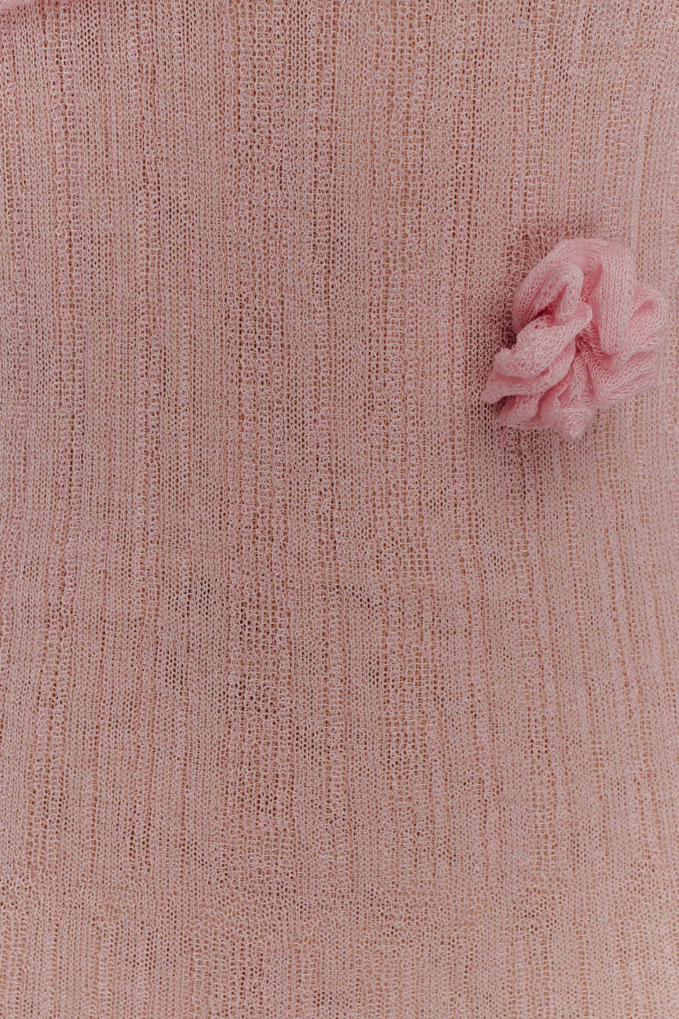 Brynn Orchid Knit Maxi Dress - Pastel Pink