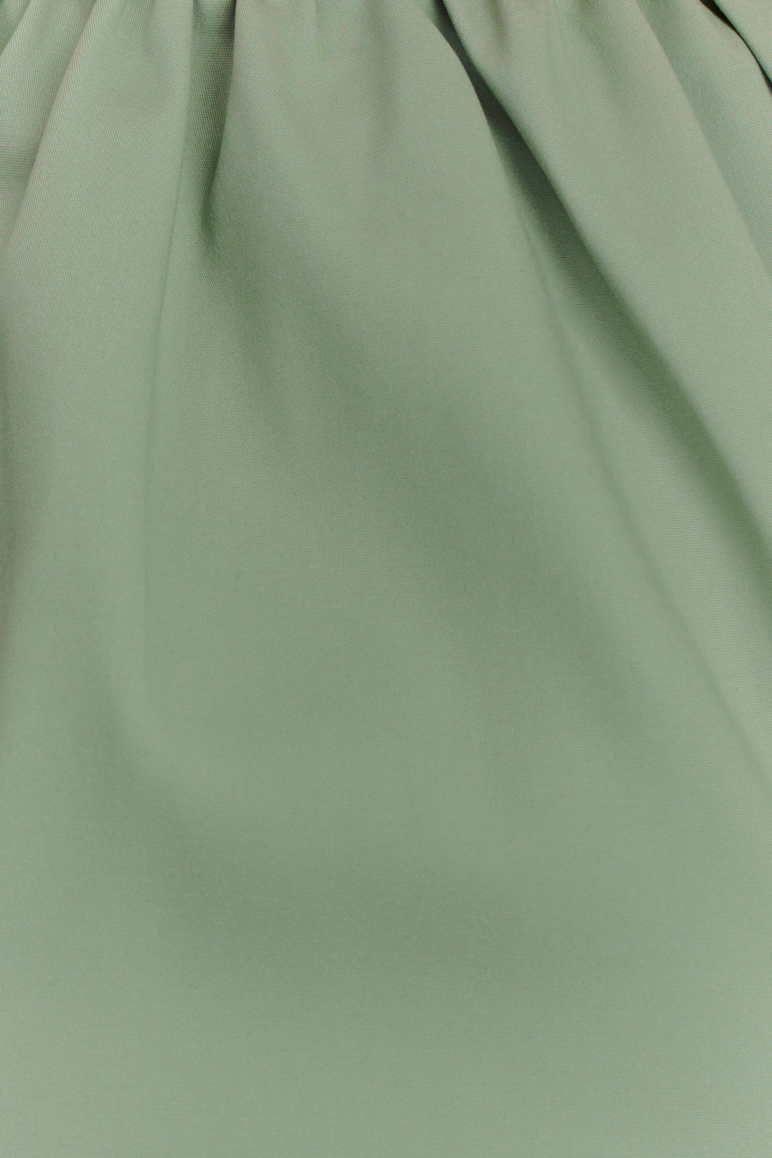 Ariana Pleated Neck Mini Dress - Sage