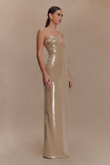 Winston Strapless Sequin Maxi Dress - Taupe