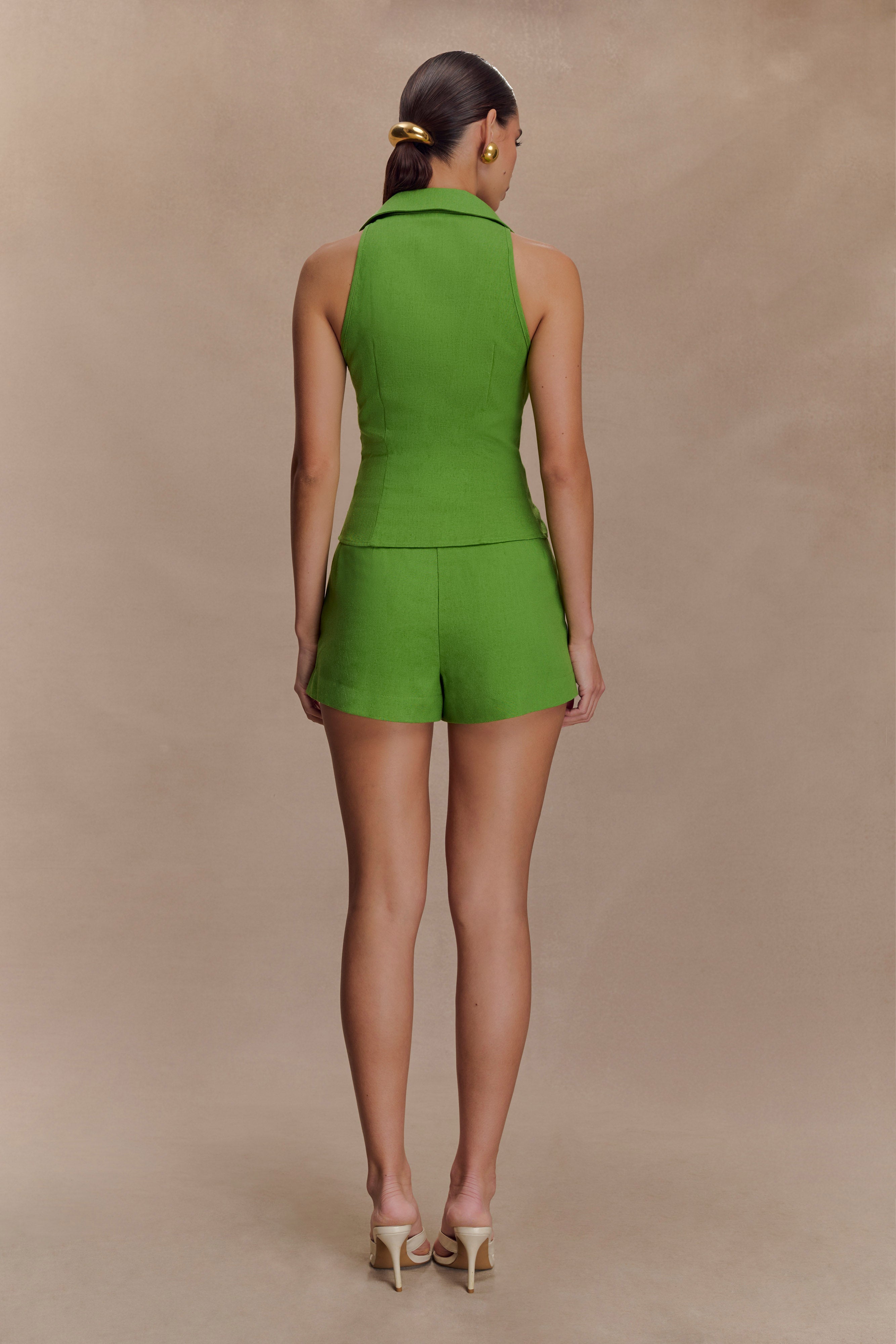 Scout Sleeveless Linen Shirt - Green