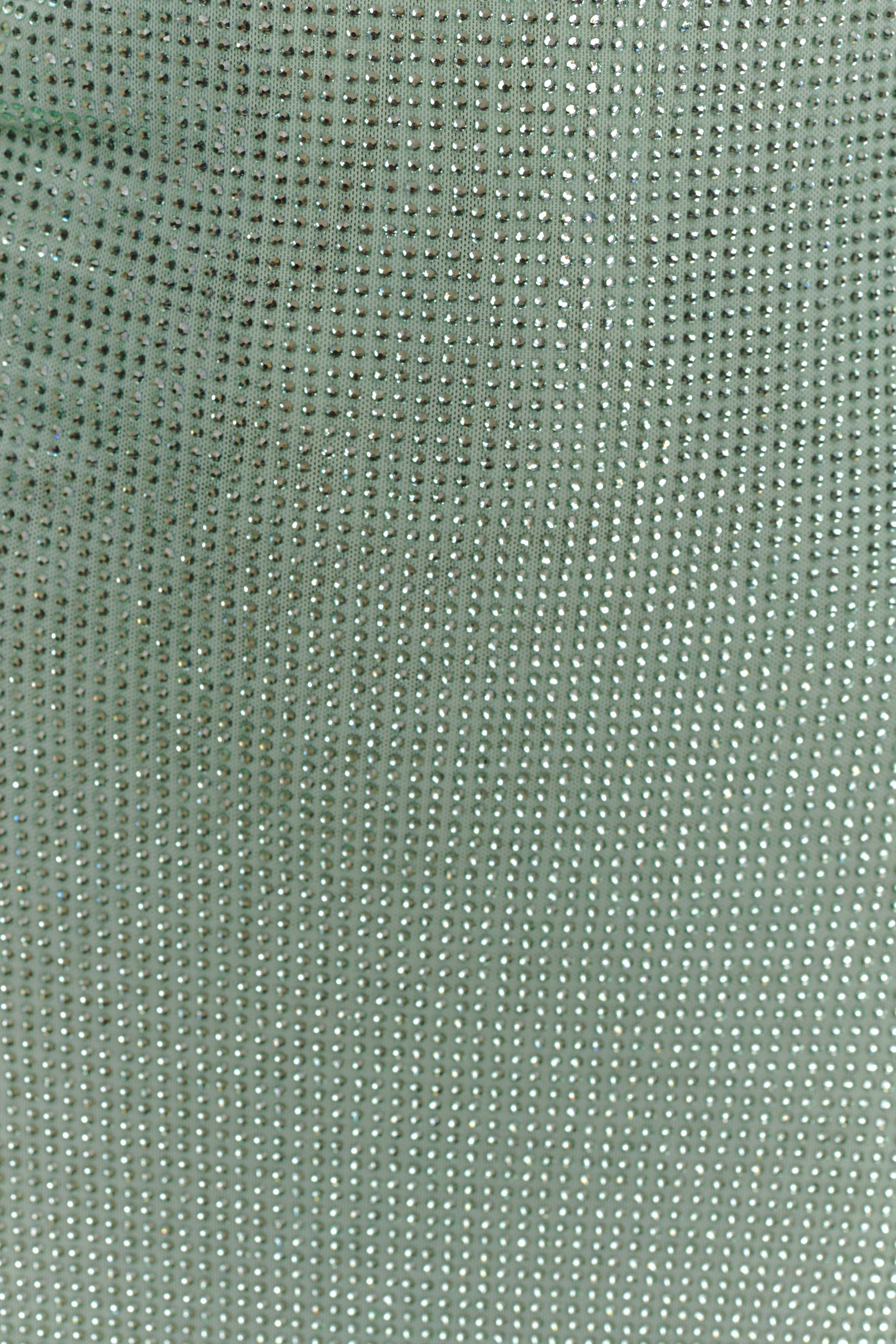 Genie Diamante Halter Midi Dress - Mint