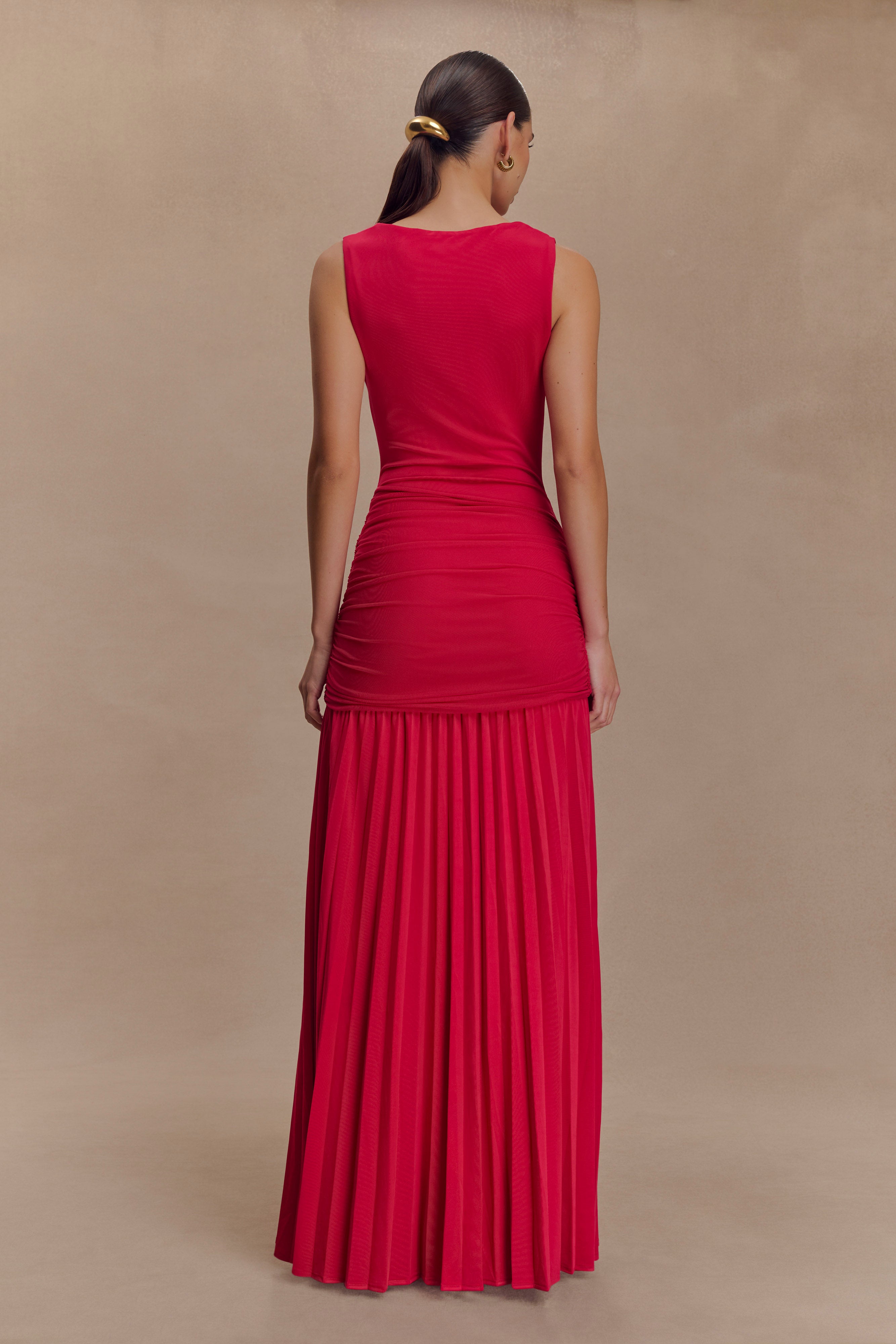 Dania Cowl Neck Slinky Maxi Dress - Fuchsia Pink