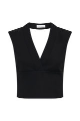 Jemima Sleeveless Cross Over Top - Black