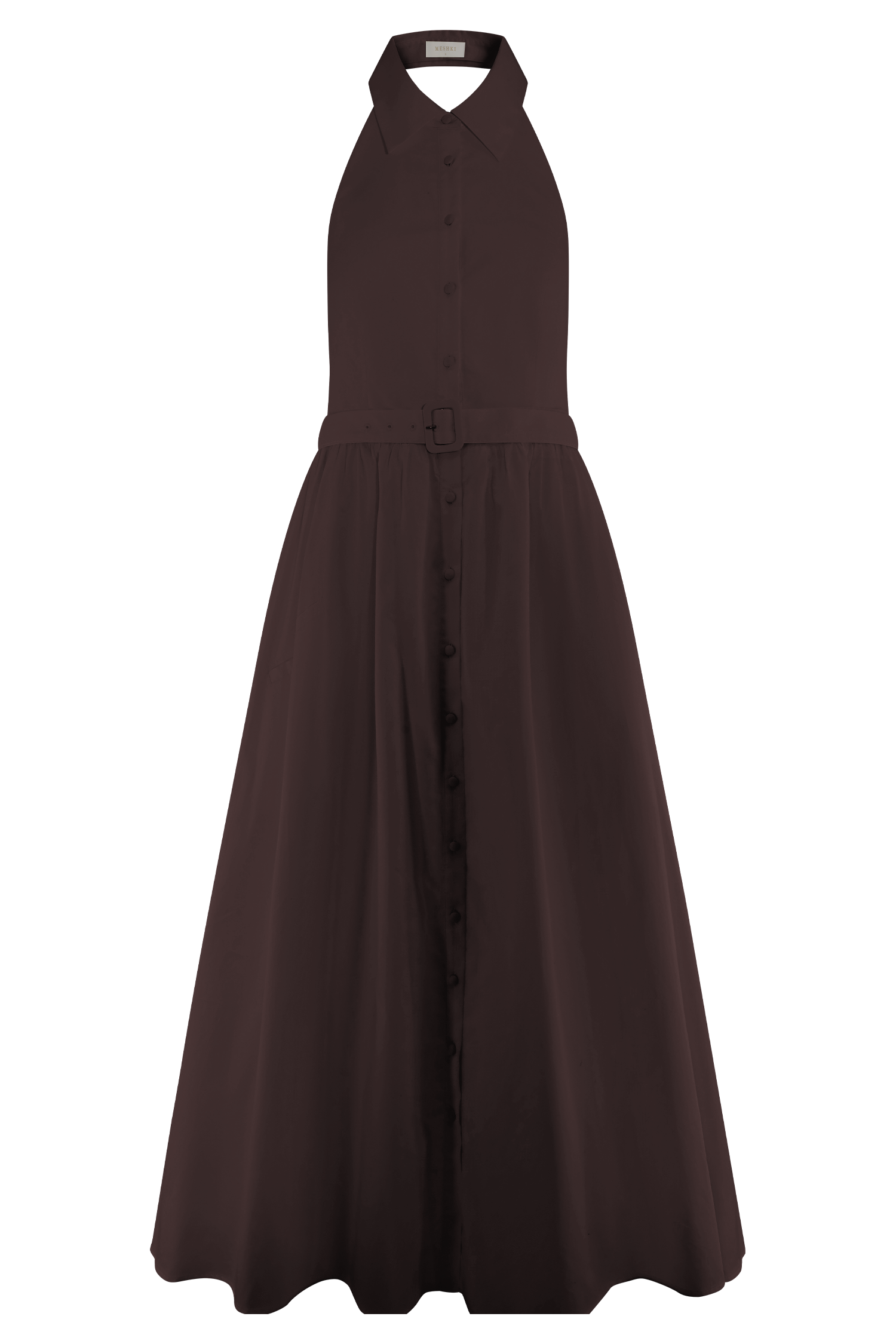 Cindy Collared Midi Dress - Chocolate