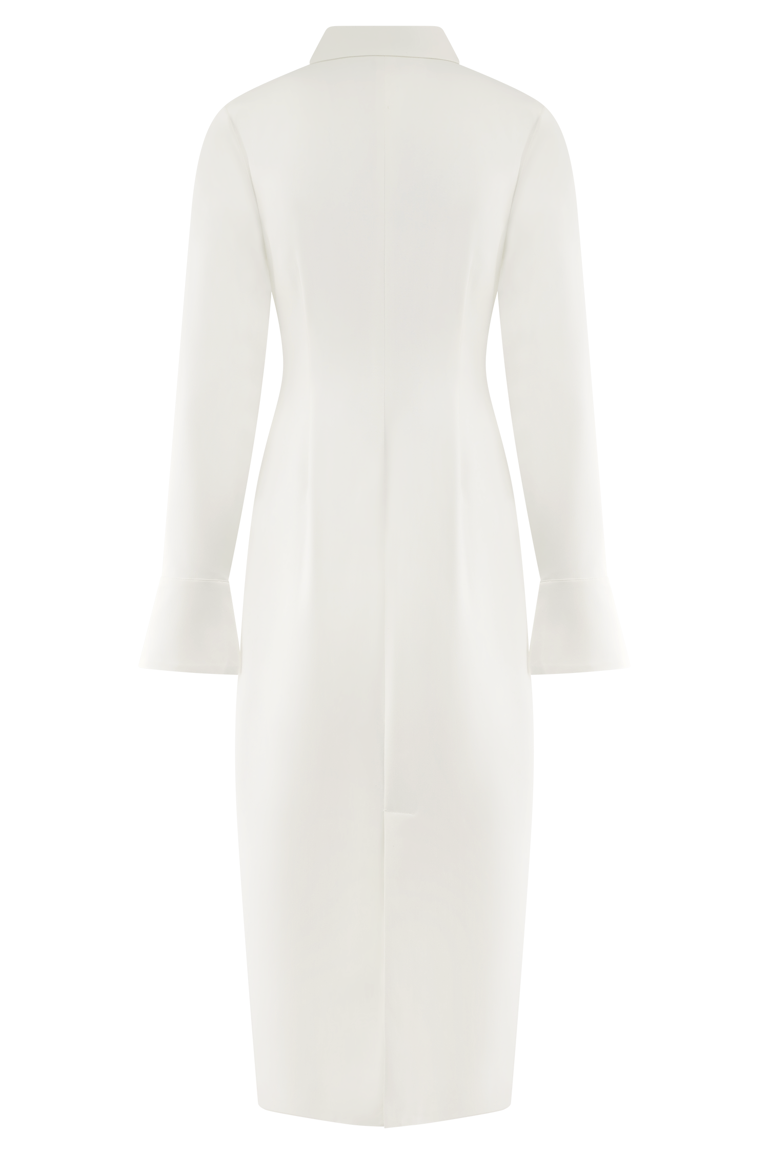 Dorian Fitted Shirt Midi Dress - White