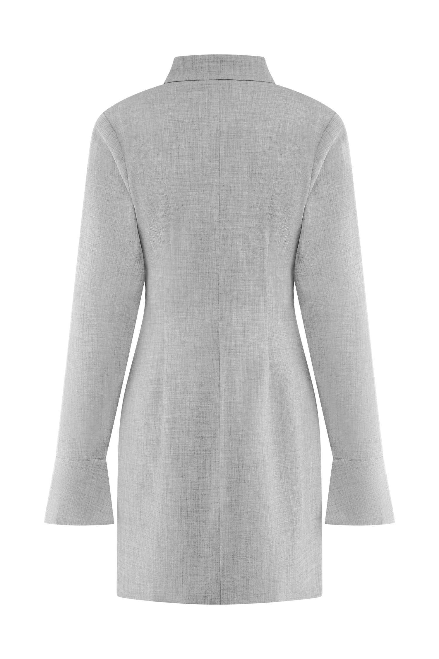 Dorian Fitted Shirt Mini Dress - Charcoal Marle