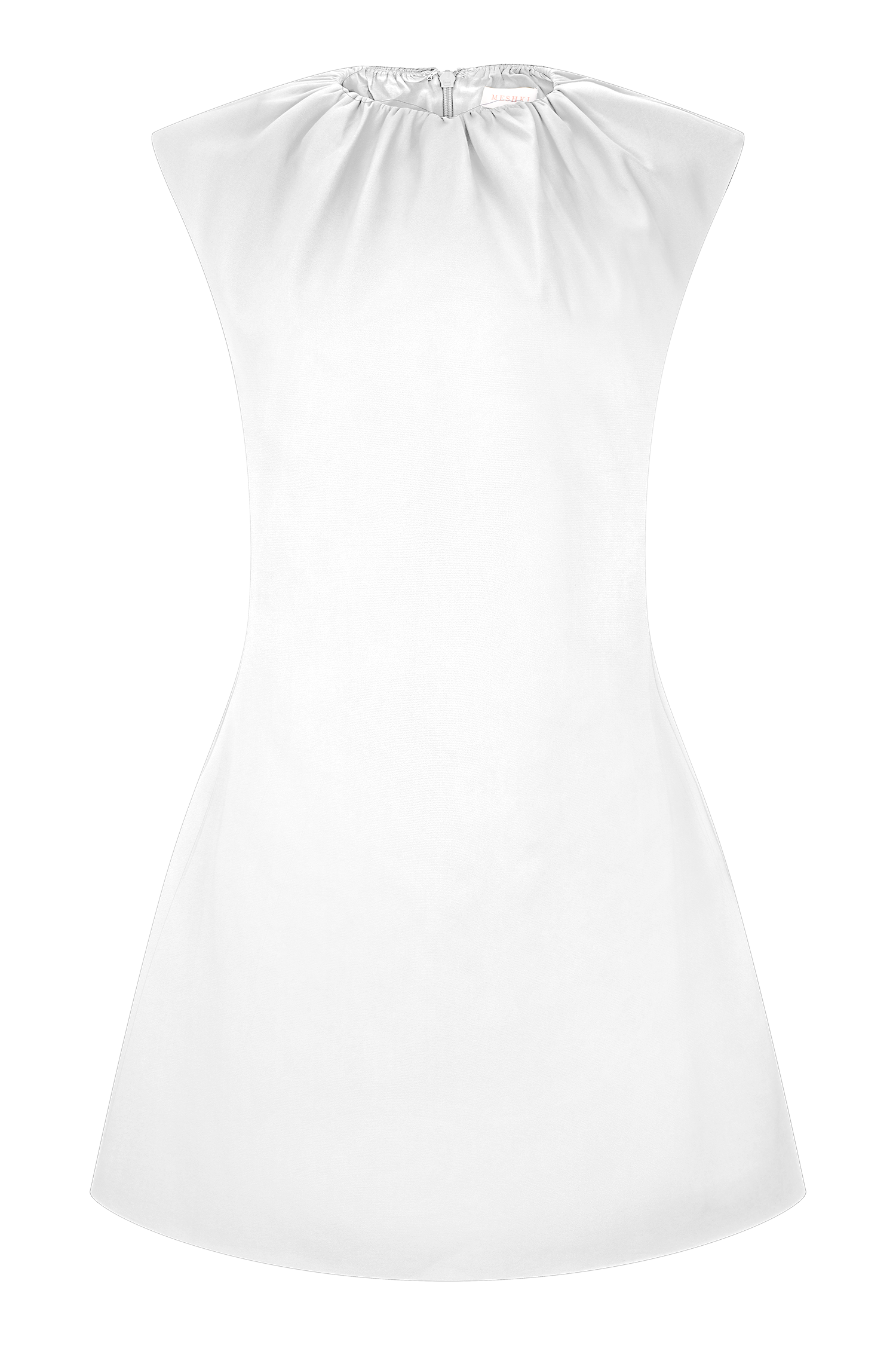 Ariana Pleated Neck Mini Dress - Ivory