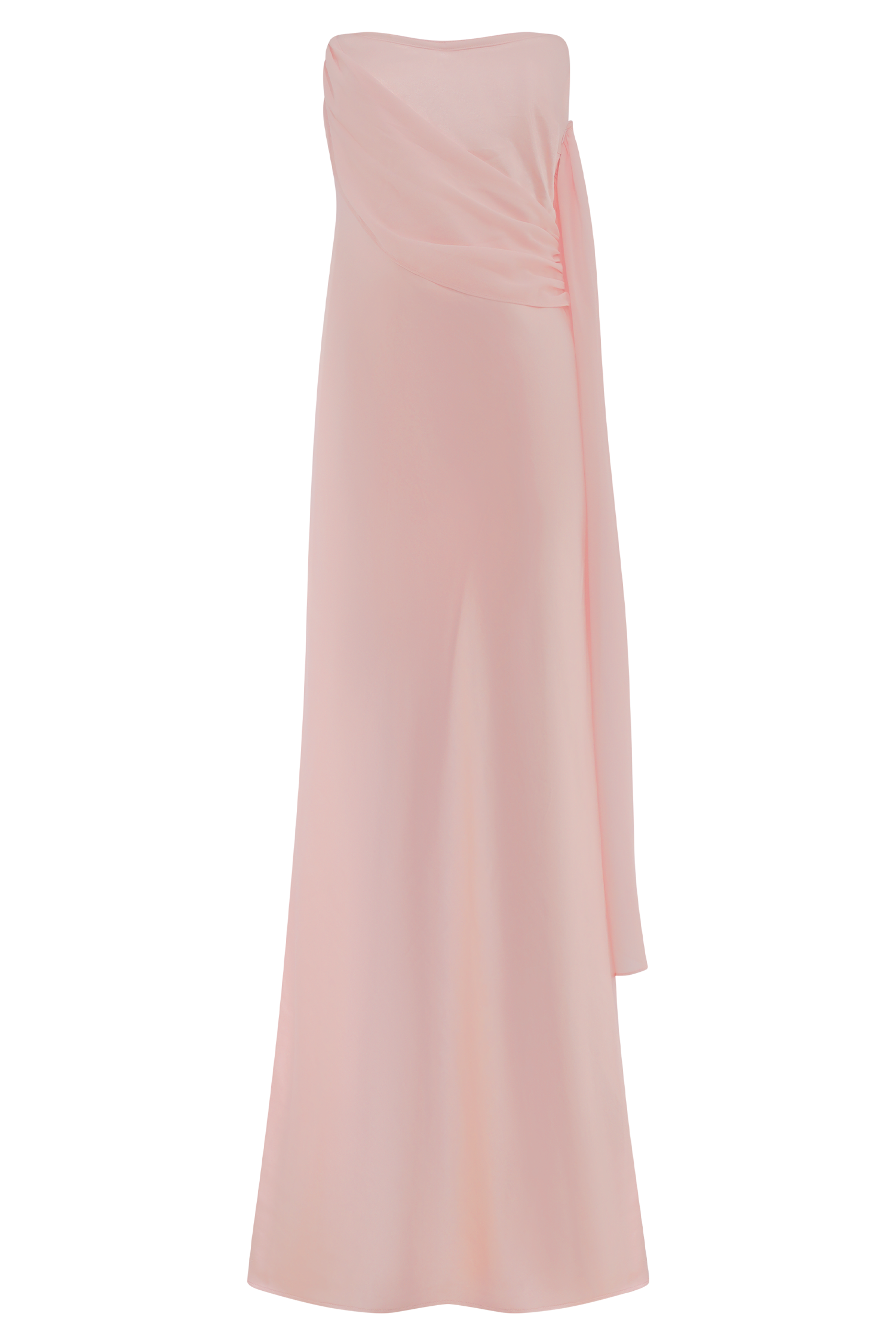 Carah Satin And Chiffon Maxi Dress - Pale Pink
