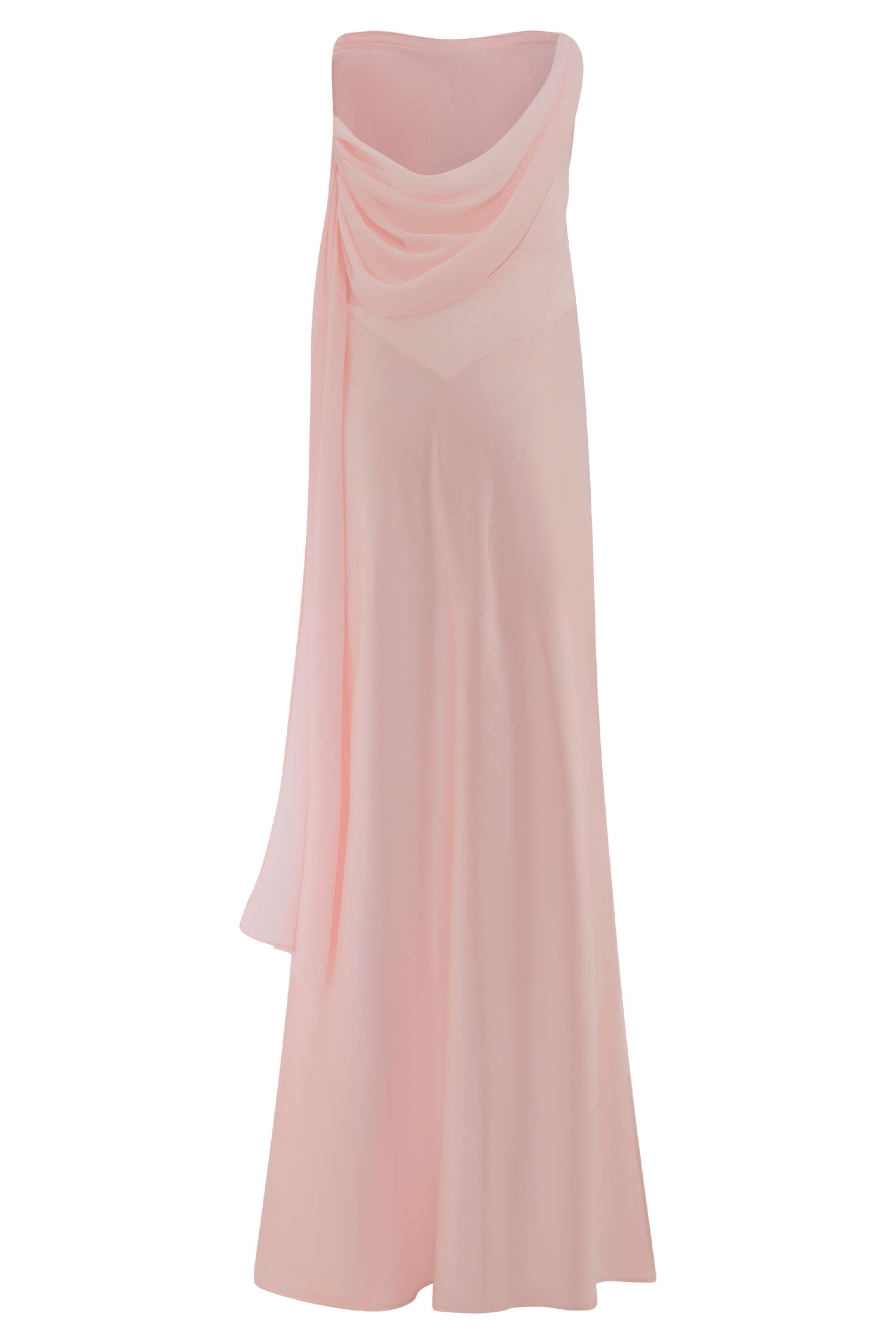 Carah Satin And Chiffon Maxi Dress - Pale Pink