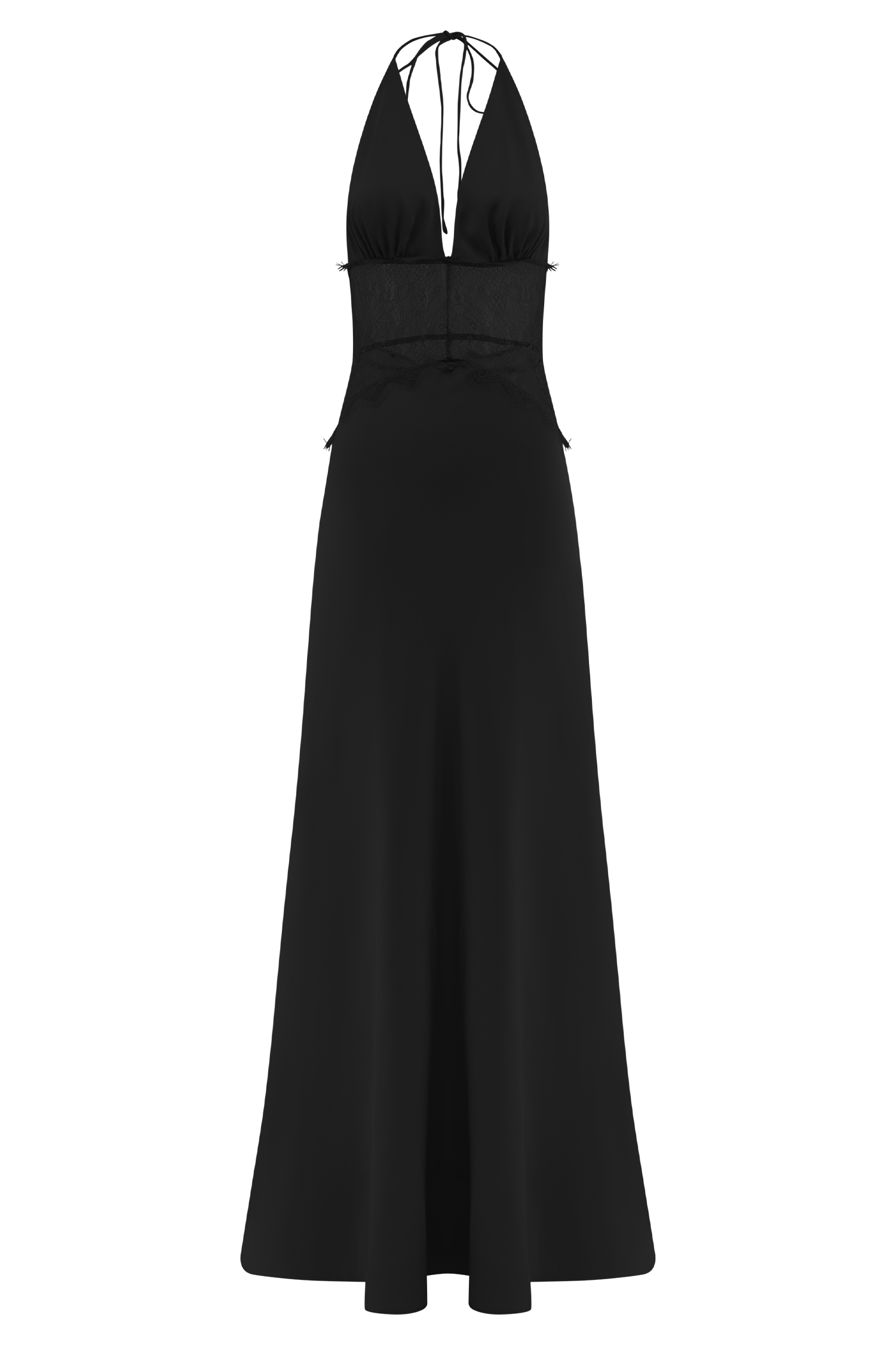Dinah Lace And Satin Maxi Dress - Black