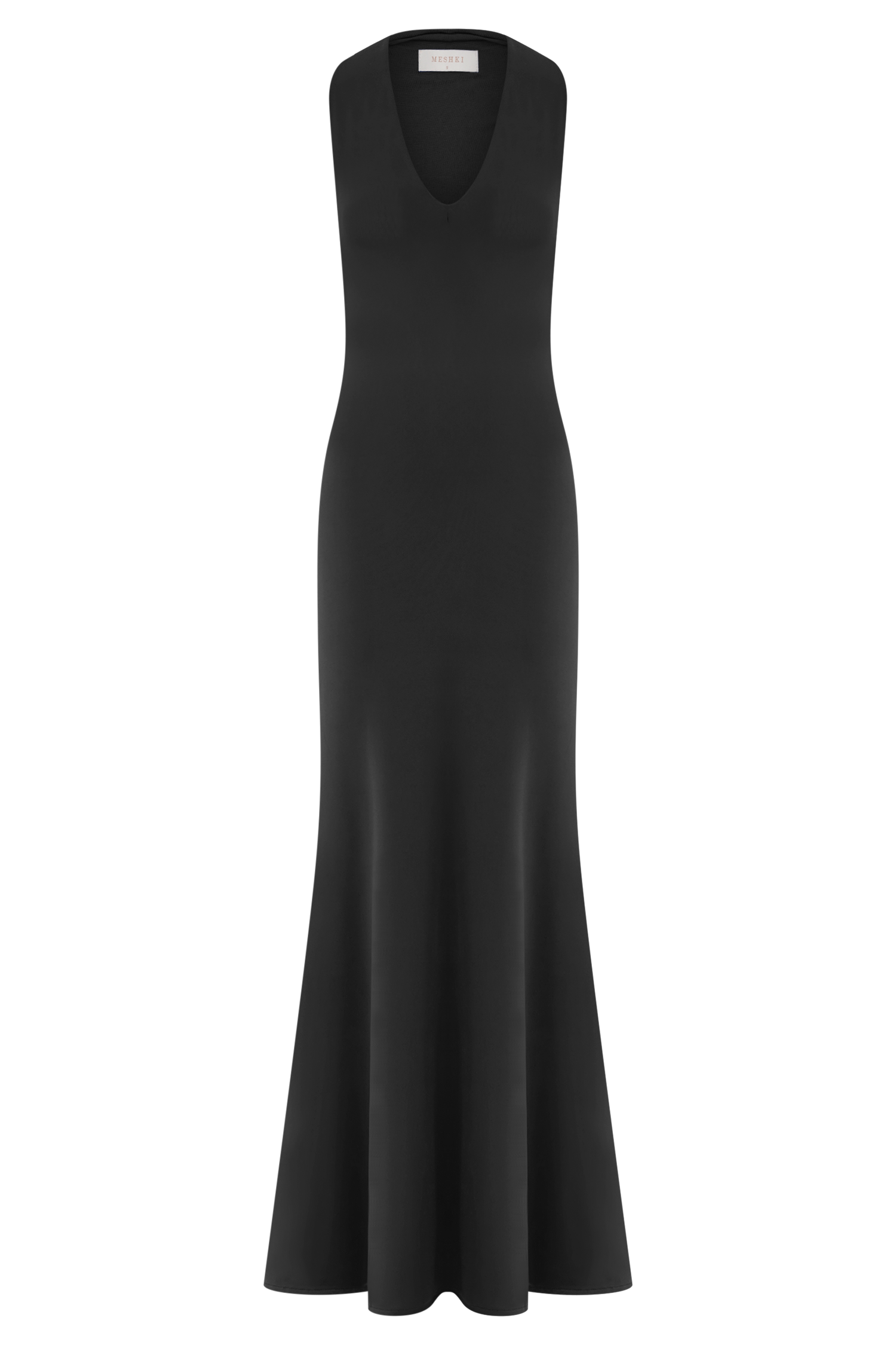 Elke Slinky V Neck Maxi Dress - Black